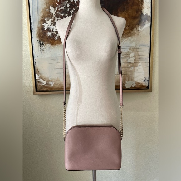 Authentic Michael Kors Cindy LG Dome leather crossbody bag purse ~ - Picture 8 of 16